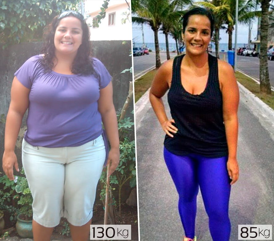 Before and after photos shared by a customer, showing weight labels within the original image